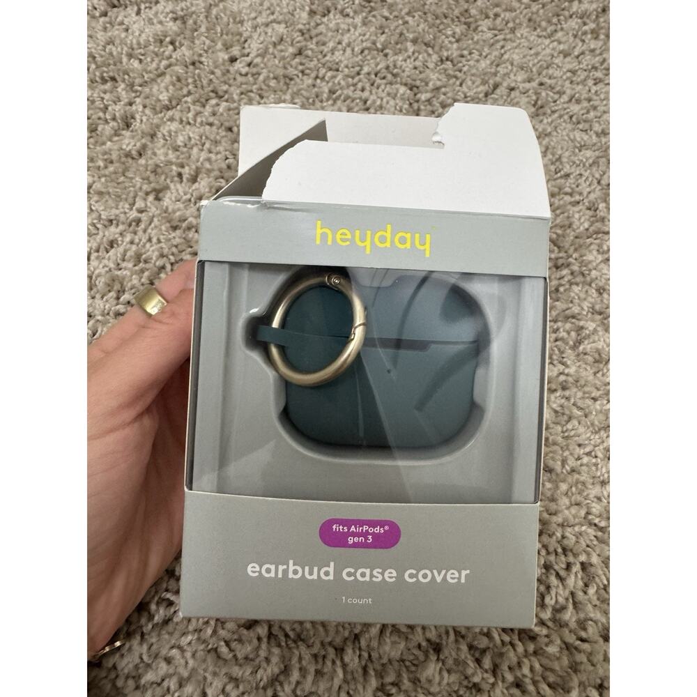 heyday Earbud Case Cover Dark Green for Apple AirPods 3rd Gen Carabiner Wireless
